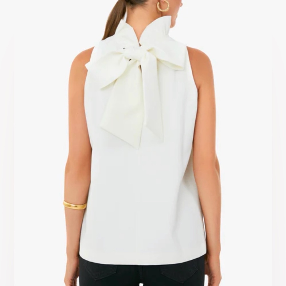 Tuckernuck White Ruffle-Neck Sleeveless Blouse - Picture 2 of 7